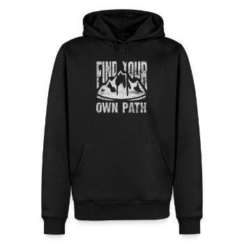Randonnées en montagne escalade - Sweat à capuche Premium bio Homme - noir - Devant - Nico (187cm)