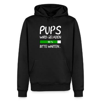Pups Wird Geladen Bitte Warten - Männer Premium Bio Hoodie - Schwarz - Vorne - Nico (187cm)