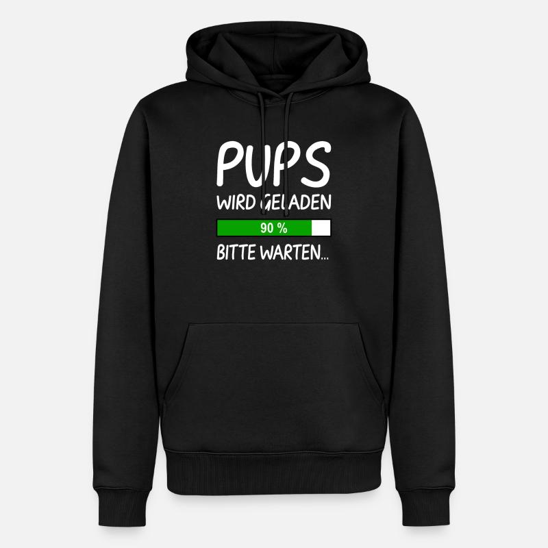 Pups Wird Geladen Bitte Warten - Männer Premium Bio Hoodie - Schwarz