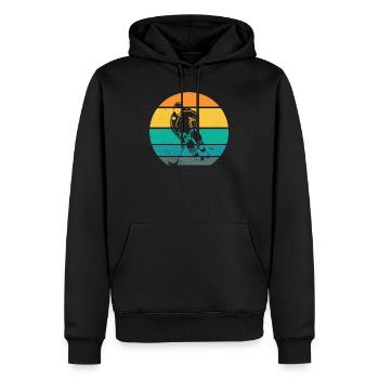 Eishockey Eishockeyspieler Geschenkidee Retro - Männer Premium Bio Hoodie - Schwarz - Vorne - Nico (187cm)