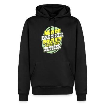 Brokkoli - Männer Premium Bio Hoodie - Schwarz - Vorne - Nico (187cm)