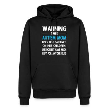 Chemise maman autisme - Sweat à capuche Premium bio Homme - noir - Devant - Nico (187cm)