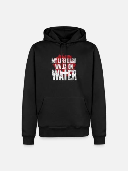 Jezus pływa na powierzchni - Herre Premium økologisk hoodie - sort