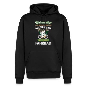 Unterschätze Niemals einen Alten Mann Fahrrad - Männer Premium Bio Hoodie - Schwarz - Vorne - Nico (187cm)
