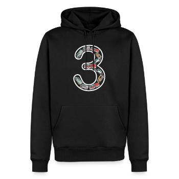 3 ans voiture voitures enfant anniversaire garçon - Sweat à capuche Premium bio Homme - noir - Devant - Nico (187cm)