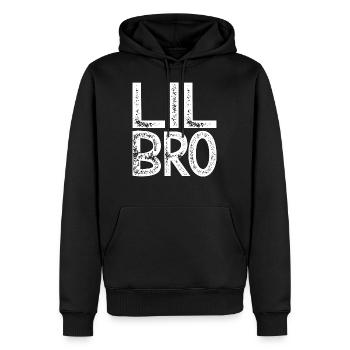 Lil Bro Brother kleiner großer Bruder Geschwister - Männer Premium Bio Hoodie - Schwarz - Vorne - Nico (187cm)