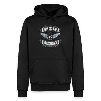 60. Geburtstag Geschenk - 60 Jahre alt - Männer Premium Bio Hoodie - Schwarz - Vorne - Nico (187cm)