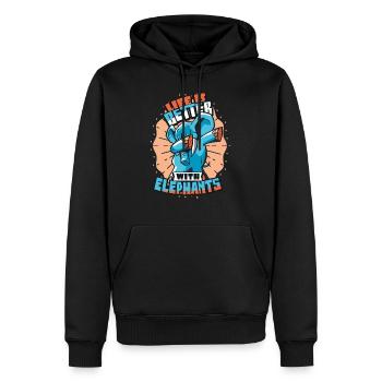 Elefant - Männer Premium Bio Hoodie - Schwarz - Vorne - Nico (187cm)