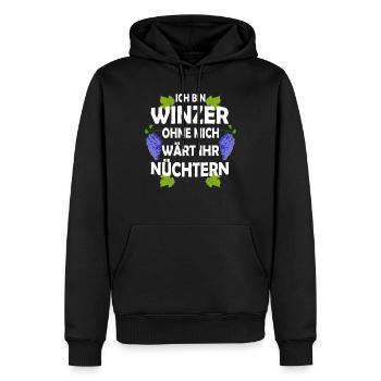 winzer wein weinmacher lustiger spruch - Männer Premium Bio Hoodie - Schwarz - Vorne - Nico (187cm)