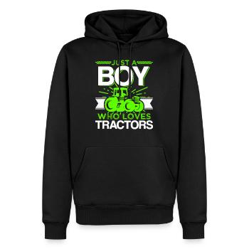 Just A Boy Who Loves Tractors Funny Farmer Gift - Men’s Premium Organic Hoodie - black - Front - Nico (187cm)