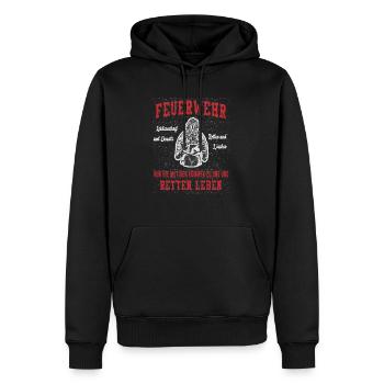 Feuerwehr Leidenschaft Einsatz Retten Leben - Männer Premium Bio Hoodie - Schwarz - Vorne - Nico (187cm)