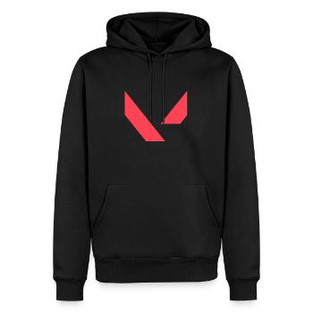 Victoire - Sweat à capuche Premium bio Homme - noir - Devant - Nico (187cm)