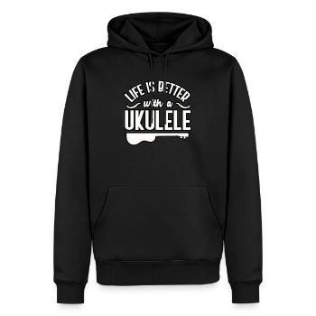 Ukulele - Männer Premium Bio Hoodie - Schwarz - Vorne - Nico (187cm)