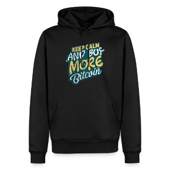 Bitcoin - Männer Premium Bio Hoodie - Schwarz - Vorne - Nico (187cm)