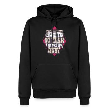 Les fumeurs fument des cigarettes - Sweat à capuche Premium bio Homme - noir - Devant - Nico (187cm)
