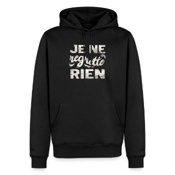 France français - Sweat à capuche Premium bio Homme - noir - Devant - Nico (187cm)