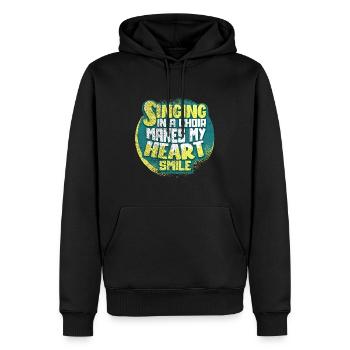 Chant choral - Sweat à capuche Premium bio Homme - noir - Devant - Nico (187cm)