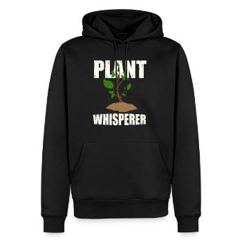 Murmure végétal - Sweat à capuche Premium bio Homme - noir - Devant - Nico (187cm)