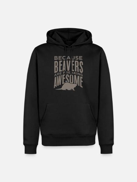 castor - Sweat à capuche Premium bio Homme - noir