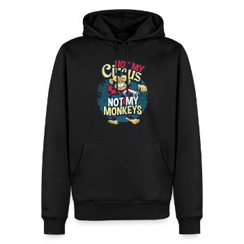 singe - Sweat à capuche Premium bio Homme - noir - Devant - Nico (187cm)