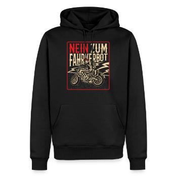 Nein zum Motorrad Fahrverbot - Männer Premium Bio Hoodie - Schwarz - Vorne - Nico (187cm)