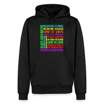 Science Is Real Black Lives Matter Love Is Love - Männer Premium Bio Hoodie - Schwarz - Vorne - Nico (187cm)