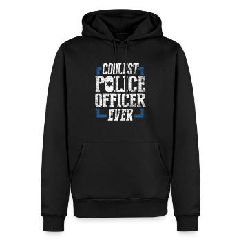 Officier de police - Sweat à capuche Premium bio Homme - noir - Devant - Nico (187cm)