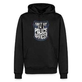 Officier de police - Sweat à capuche Premium bio Homme - noir - Devant - Nico (187cm)