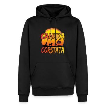 Coucher de soleil Cane Corso - Sweat à capuche Premium bio Homme - noir - Devant - Nico (187cm)