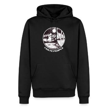 I Hate People Camping - Männer Premium Bio Hoodie - Schwarz - Vorne - Nico (187cm)