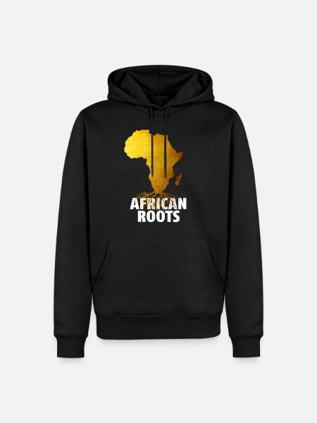 African Roots - Men’s Premium Organic Hoodie - black