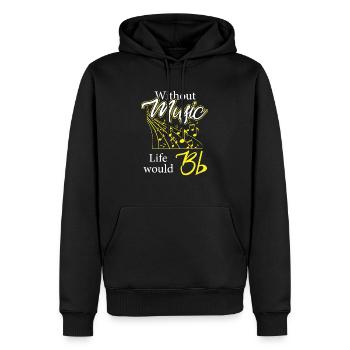 Sans musique, la vie serait plate - Sweat à capuche Premium bio Homme - noir - Devant - Nico (187cm)