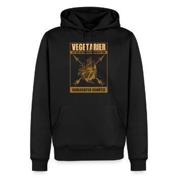 Vegetarier ist ein altes Indianerwort - Anti Vegan - Männer Premium Bio Hoodie - Schwarz - Vorne - Nico (187cm)