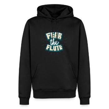 Flöte - Männer Premium Bio Hoodie - Schwarz - Vorne - Nico (187cm)