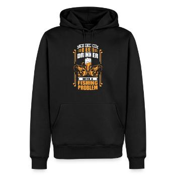 I'm just another beer drinker - Angeln und Bier - Männer Premium Bio Hoodie - Schwarz - Vorne - Nico (187cm)