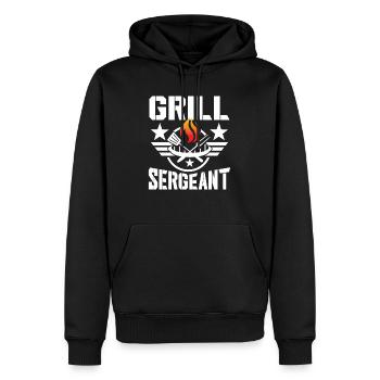 Sergent Grill - Sweat à capuche Premium bio Homme - noir - Devant - Nico (187cm)