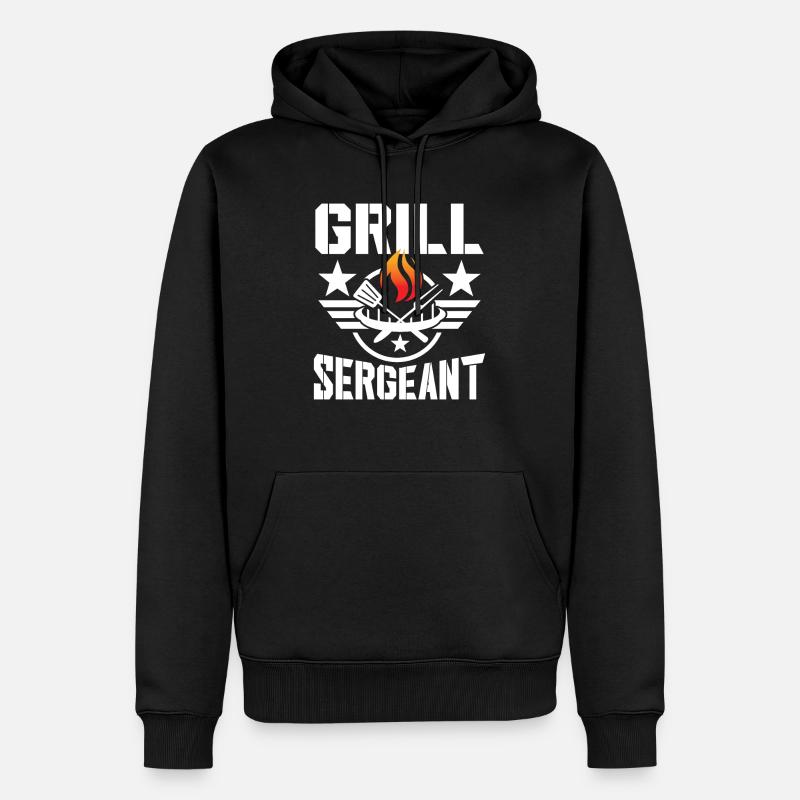Grill sergeant - Männer Premium Bio Hoodie - Schwarz