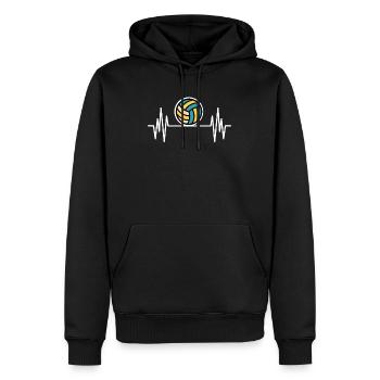 Volleyball Herzschlag Puls Volleyballtrainer Sport - Männer Premium Bio Hoodie - Schwarz - Vorne - Nico (187cm)