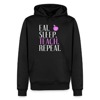 Mangez Sleep Teach Repeat - Sweat à capuche Premium bio Homme - noir - Devant - Nico (187cm)