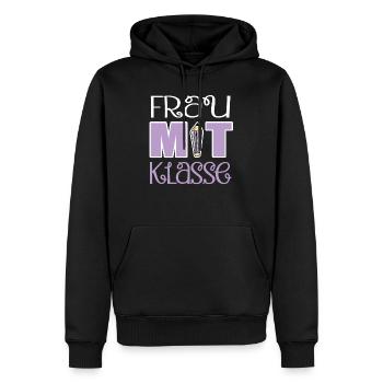 Lehrerin Frau Mit Klasse Pädagogin Klassenlehrerin - Männer Premium Bio Hoodie - Schwarz - Vorne - Nico (187cm)