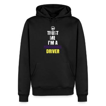 Professionel chauffør - Herre Premium økologisk hoodie - sort - Foran - Nico (187cm)