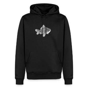 Poisson rouge - Sweat à capuche Premium bio Homme - noir - Devant - Nico (187cm)