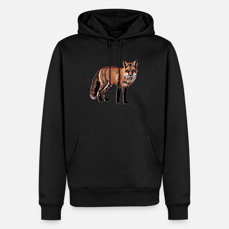 Fuchs - Männer Premium Bio Hoodie - Schwarz