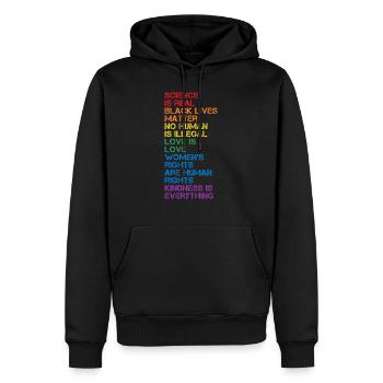 Science Is Real Black Lives Matter LGBT Pride BLM - Men’s Premium Organic Hoodie - black - Front - Nico (187cm)
