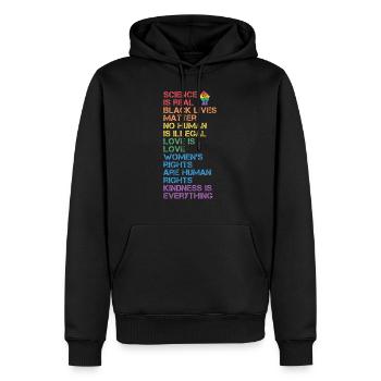 BLM Science Is Real Black Lives Matter LGBT Pride - Men’s Premium Organic Hoodie - black - Front - Nico (187cm)