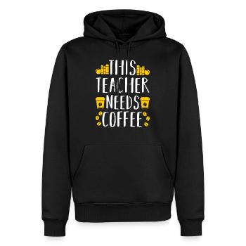 Ce professeur a besoin de café - Sweat à capuche Premium bio Homme - noir - Devant - Nico (187cm)