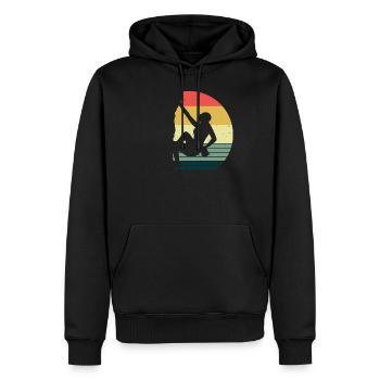 Bergsteigen Cool Klettern Retro Geschenk Bouldern - Männer Premium Bio Hoodie - Schwarz - Vorne - Nico (187cm)