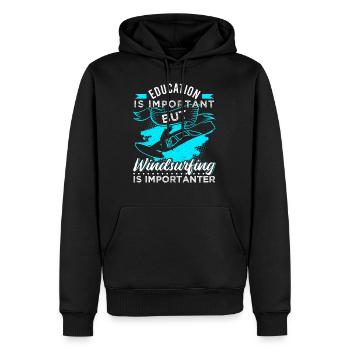 La planche à voile est importante - Sweat à capuche Premium bio Homme - noir - Devant - Nico (187cm)
