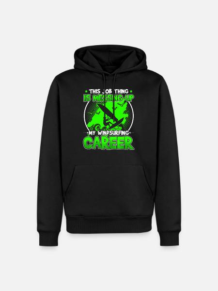 Windsurfing Career - Männer Premium Bio Hoodie - Schwarz