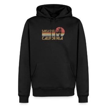 Santa Cruz California Sonnenuntergang 70er 80er - Männer Premium Bio Hoodie - Schwarz - Vorne - Nico (187cm)